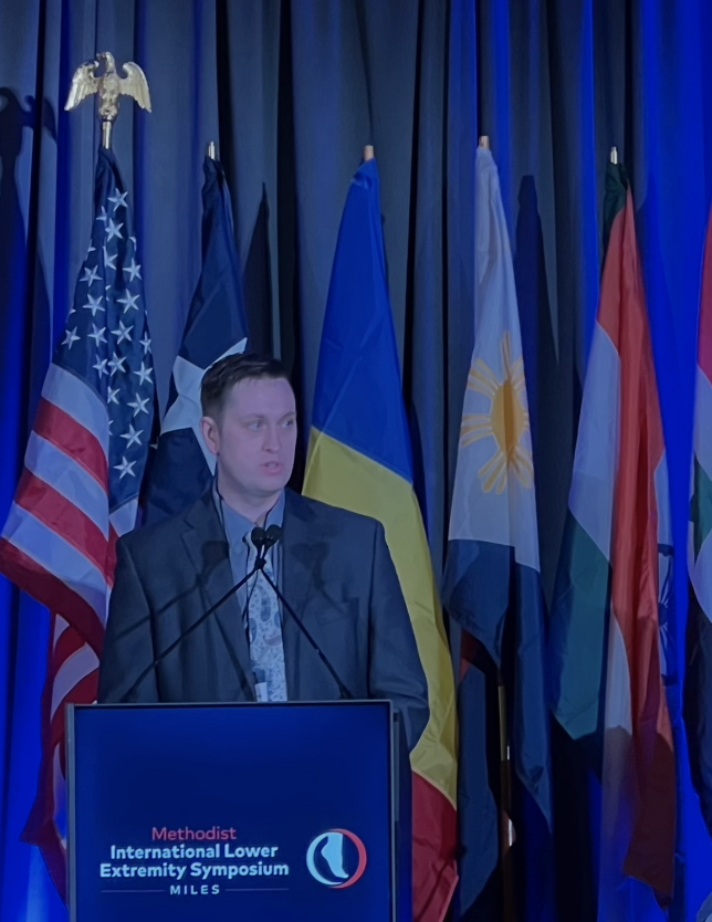 Peter presenting a limb salvage case study at the 2025 MILES conference